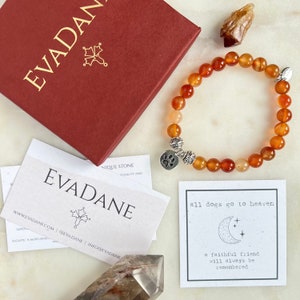 Memorial gift pet loss gift bracelet gift for dog mom gift rainbow bridge gift sympathy bracelet gift carnelian bracelet gift for dog lover