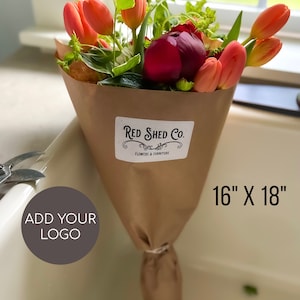 Manga de buquê de papel kraft para mercado, envoltório de buquê para buquê, manga de papel, embrulho de buquê de flores secas, papel de manga de buquê marrom