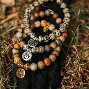 Pet memorial gift for dog mom pet loss bracelet gift for dog owner sympathy gift condolence gift bracelet for dog lover hematite bracelet