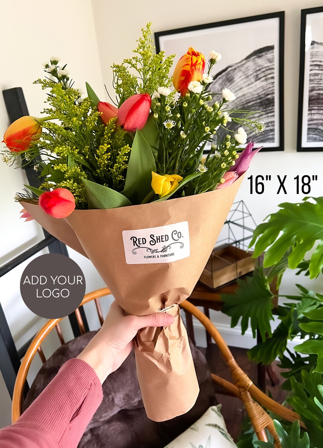 Kraft Paper Bouquet Sleeve for Market Bouquet Wrap for Bouquet Paper