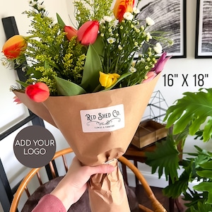 Kraft paper bouquet sleeve for market bouquet wrap for bouquet paper sleeve wrap dried flower bouquet wrapping brown bouquet sleeve paper