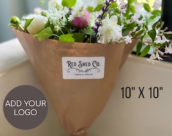 Paper bouquet wrap for flowers brown paper sleeve for bouquet custom floral sleeve bouquet bar wrap natural paper flower sleeve wrapping