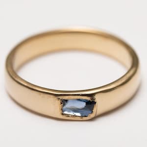Sapphire ring gold band stacking ring minimalist engagement ring alternative wedding band comfort fit ring ruby ring cast in place ring gift