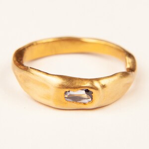 Gold ring sapphire engagement ring alternative wedding ring band ruby ring modern stacking ring dainty minimalist ring solitaire band simple