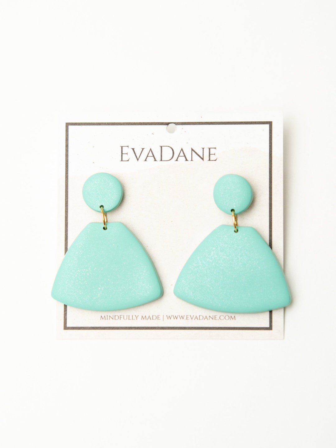 Mint Polymer Clay Fun Earrings Handmade Mint Dangle Earrings Etsy