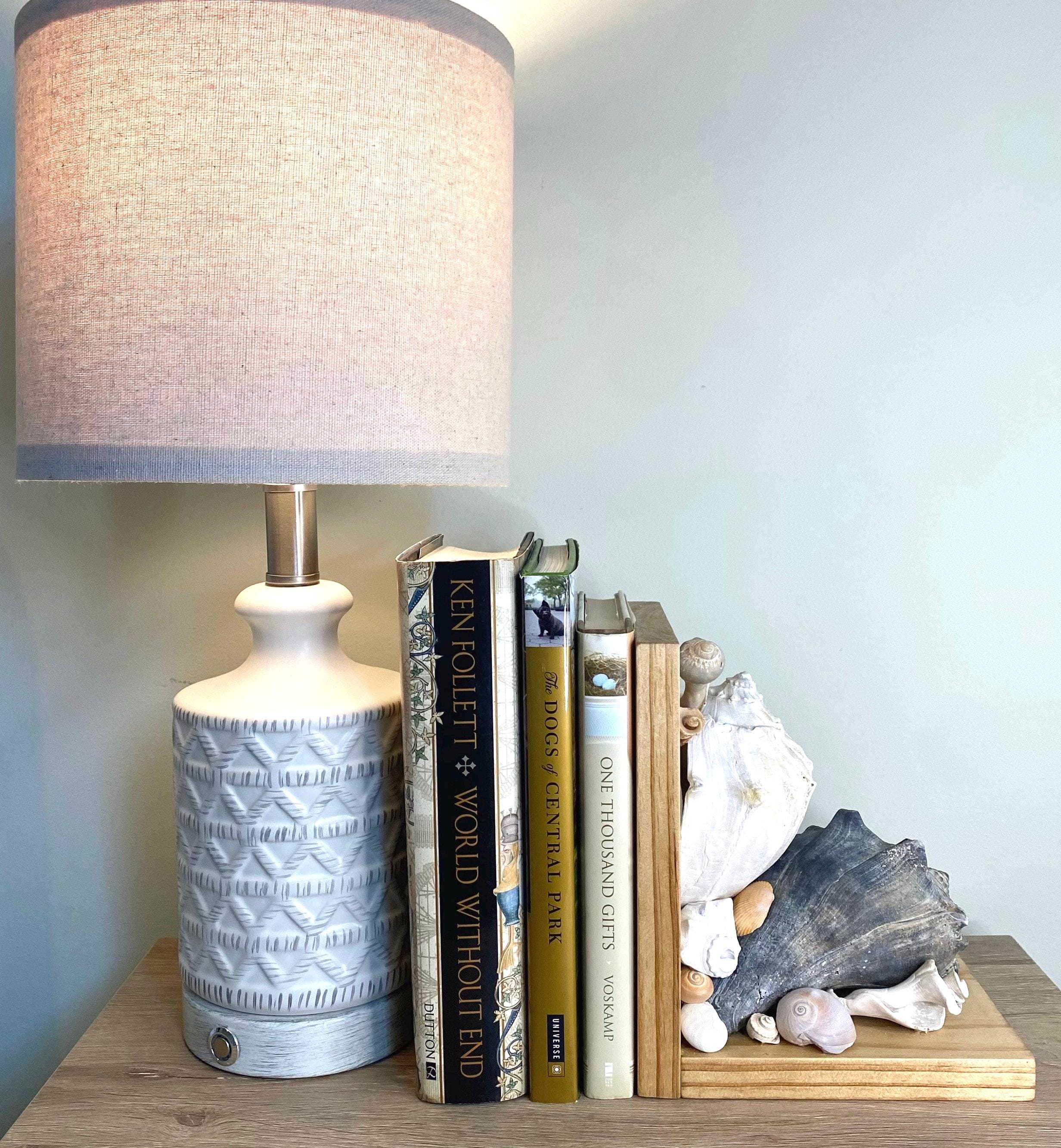 Seashell Bookend: Hand-crafted Coastal Decor on Wooden Base With SC ...