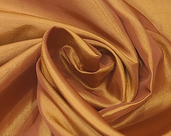 Taffeta Fabric, Burnt Orange color Faux Silk Taffeta Fabric | Sold by 2 Yards 58"/60, Free Shipping in USA.