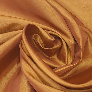 Taffeta Fabric, Burnt Orange color Faux Silk Taffeta Fabric | Sold by 2 Yards 58&quot;/60, Free Shipping in USA.
