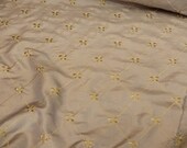 Fleur De Lis Fabric Tone Embroidered 100 Poly Taffeta Silk Like Fabric color Taupe 60 quot Wide, BTY