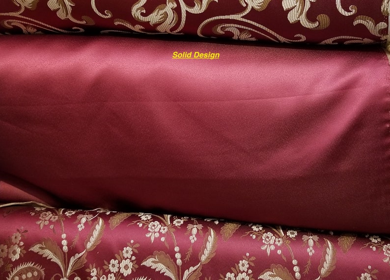 Jacquard Fabric color Burgundy/Gold Upholstery and Drapery Etsy
