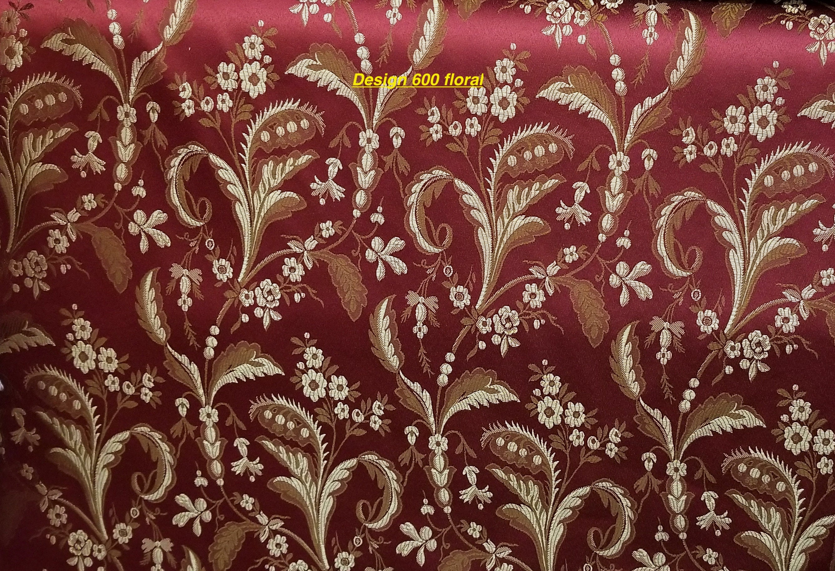 Jacquard Fabric Color Burgundy/gold, Upholstery and Drapery