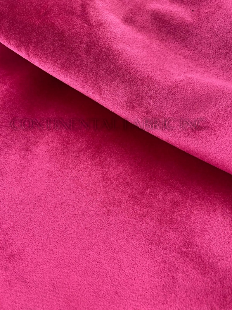 Velvet Upholstery Fabric Fuchsia Luxurious 60