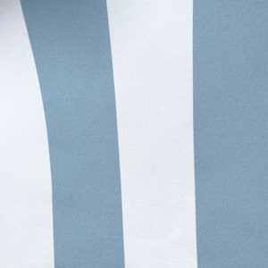 Iceberg Blue and white stripe Linen look indoor/outdoor fabric 58&quot; Sold by the yard