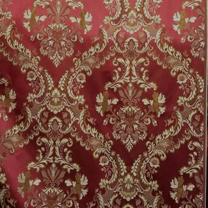 Couleur du tissu jacquard bordeaux/or, tissus d'ameublement et de draperie, décoration, etc. tissu jacquard de 58 po. vendu par mètre Damask 100 Design