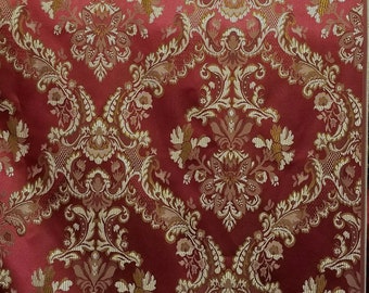 Jacquard Fabric color Burgundy/Gold, Upholstery and Drapery, decoration, etc. 58"Jacquard Fabric Sold by The Yard