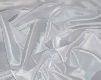 Taffeta White Fabric,  Faux Silk Taffeta Fabric | Fabric By The Yard 58" Free Shipping in USA.