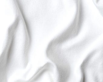 Flannel Cotton  Organic White  Fabric, 60&quot; Wide, Sold by The Yard