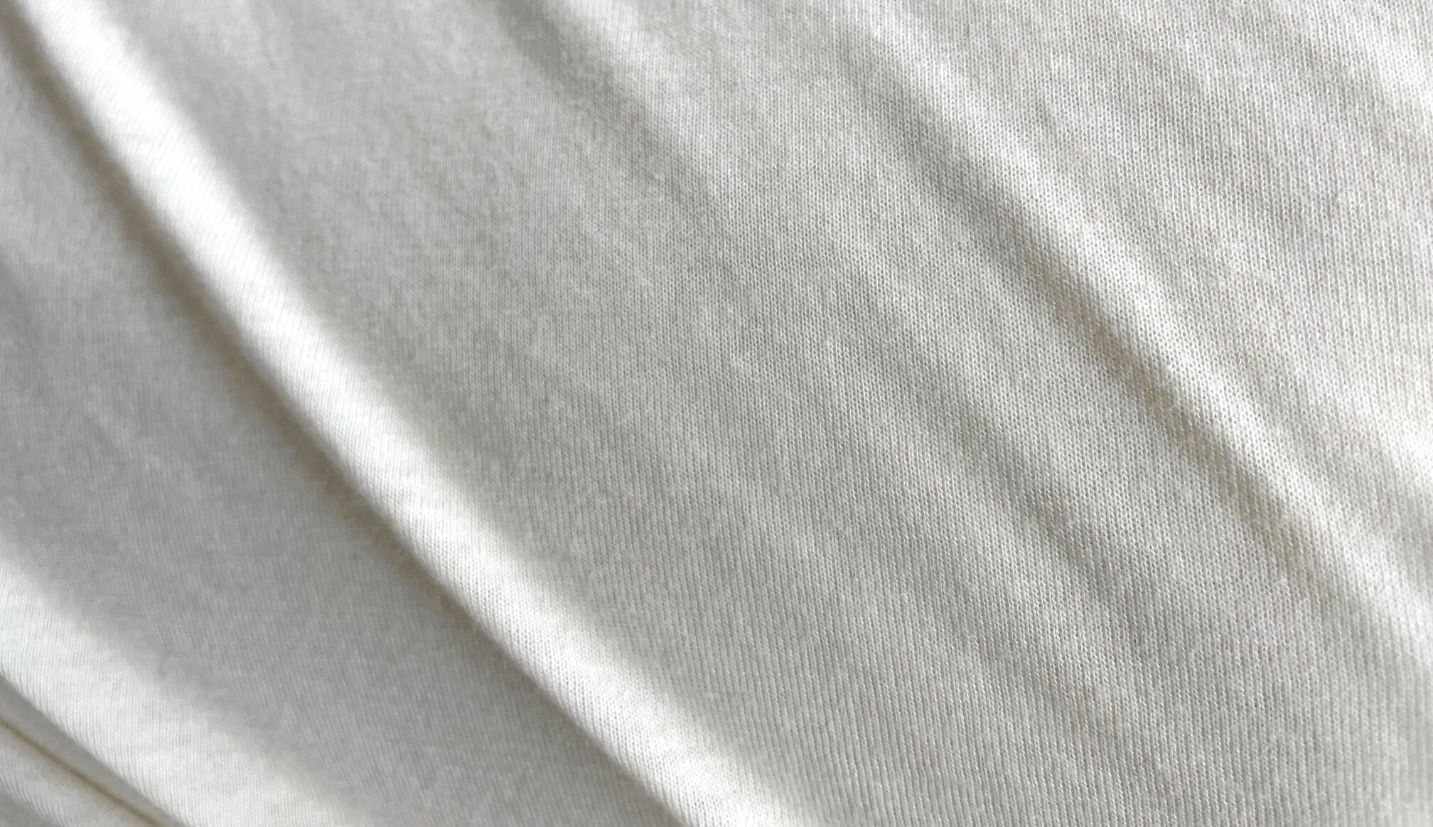 Bamboo Cotton T-shirt  fabric off white color 4-Way Stretch Sold by the Yard 58"