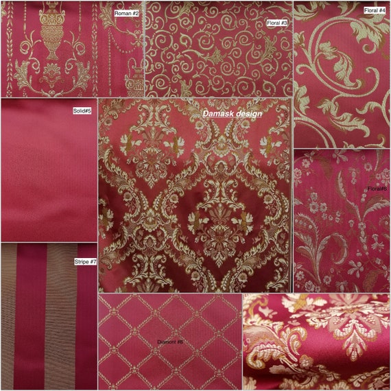 Upholstery and Drapery Color Gold Jacquard Fabric By the Yard 58/" wide