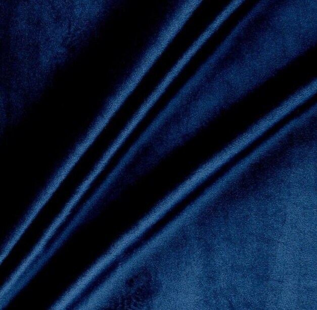 Royal Blue Crushed Velvet Velour Stretch Fabric Material - Polyester -  150cm (59) wide