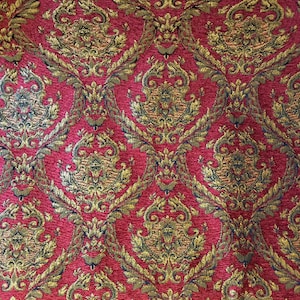 Damask Chenille Fabric luxurious Jacquard Renaissance sold by the yard 60'' Wide