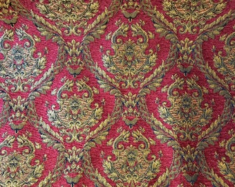 Damask Chenille Fabric luxurious Jacquard Renaissance sold by the yard 60'' Wide