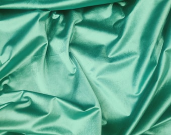 Micro Velvet Fabric, Aqua color, Drapery, Upholstery luxury fabric, 60" wide, sold by the  yard