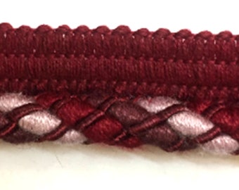 3/8"  Cord with Lip,  Mulberry color,  Upholstery Pillows Drapery Bedding Home Decor Crafting, sold by 5 yards