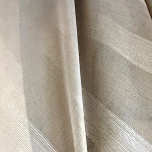 Brown stripe sheer linen look  120&quot; Sold by the yard