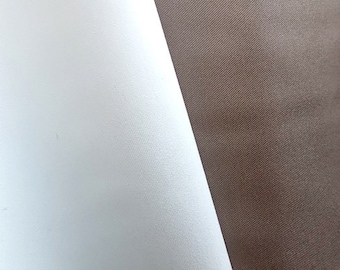 Verduisterend linnen taupe 100% linnenlook aan de andere kant 120" FR