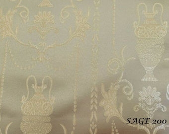 Jacquard Fabric color Sage/Gold, Upholstery and Drapery, decoration, etc. 58"Jacquard Fabric Sold by The Yard