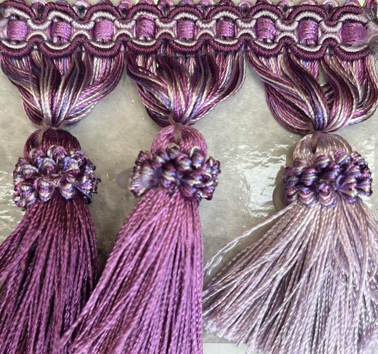 Tassel Fringe, Trim, Large 3.5 Inch Long, Style# Bf 1478 Elegance Collection, Sold By the yard