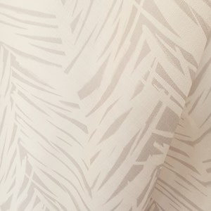 Caribbean palm tree leaves linen color taupe and Cream 120 &quot; Sold by the yard