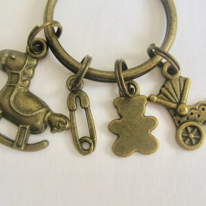 Mom Keychain, New Mom Gift, Mom Charms, Baby Charms, First Time Mom, New Baby