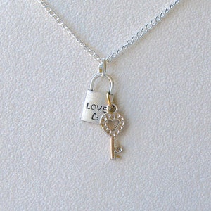 Lock And Key, Lock And Key Necklace, Key Necklace, Lock Charm, Key Charm, Heart Necklace, Key To My Heart