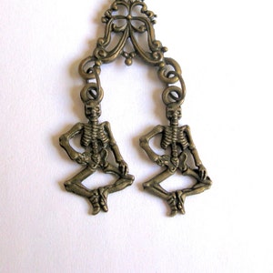 Skeleton Necklace, Halloween Necklace, Dancing Skeleton, Skeleton Charms