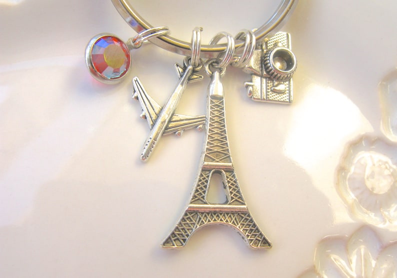 Travel Keychain Paris Keychain Travel Charms Eiffel Tower Etsy