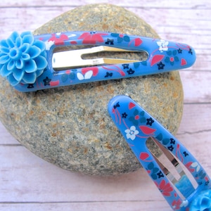 Blue Hair Clip, Flower Hair Clip, Blue Flowers, Flower Hair Accessories, Dahlia Flower