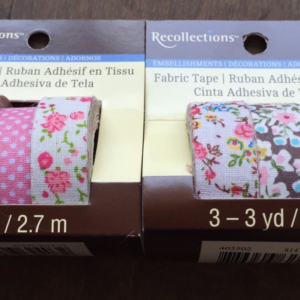 Fabric Tape, Decorative Tape, Floral Tape, Floral Fabric Tape, Craft Supplies Destash, Flower Tape, Colorful Tape, Pink Tape, Polka Dot Tape