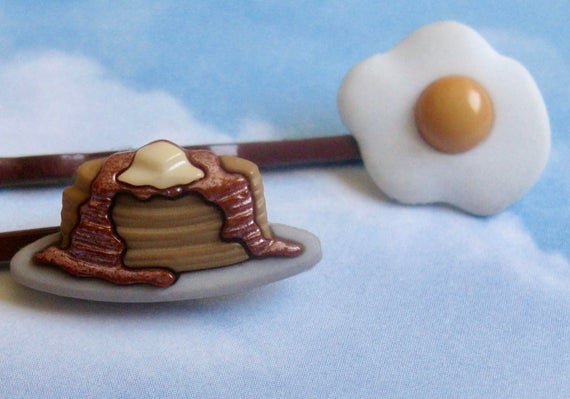 Pancake Hair Clip, Egg Hair Clip, Pancake Accessories, Egg Accessories,  Kawaii Hair Clip, Breakfast Jewelry, Cute Hair Clip 