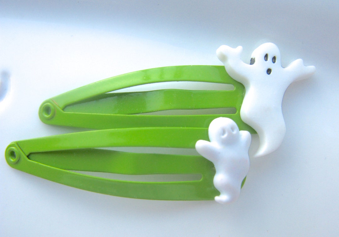 Ghost Hair Clips Halloween Hair Accessories Ghost Buttons Etsy