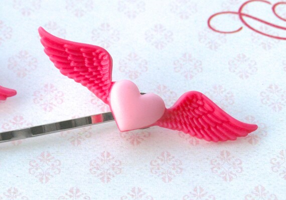 Heart With Wings Heart Hair Clip Pink Heart Flying Heart Etsy Heart With Wings Heart Hair Clip Pink Heart Flying Heart Etsy