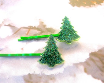 Glitter Weihnachtsbaum Haarspange, Urlaub Schmuck
