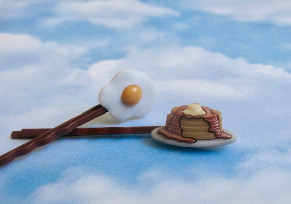 Pancake Hair Clip, Egg Hair Clip, Pancake Accessories, Egg Accessories,  Kawaii Hair Clip, Breakfast Jewelry, Cute Hair Clip 