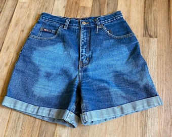 Größe 9/10 Mom Jean Shorts Hand gebleicht. Vintage Jeans Shorts. Damen Jean Shorts