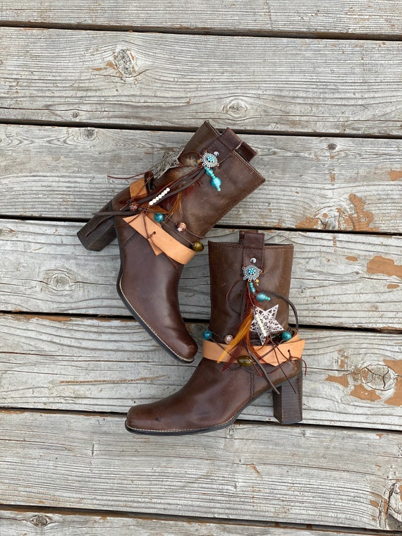 light brown heeled boots