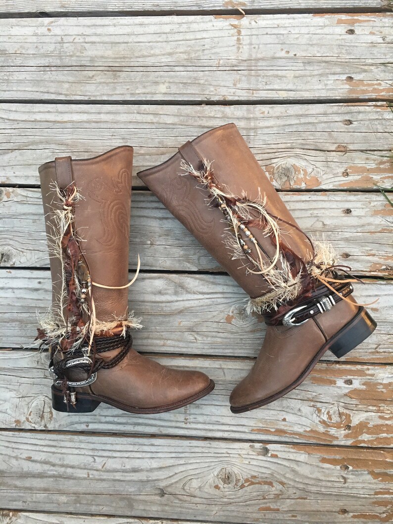 womens boho boots on Fit Like 7 5 Tall Leather Riding Boots Sz 8 5 Embellished Boots Boho Boots Womens Boots Cowboy Western Boots Boots