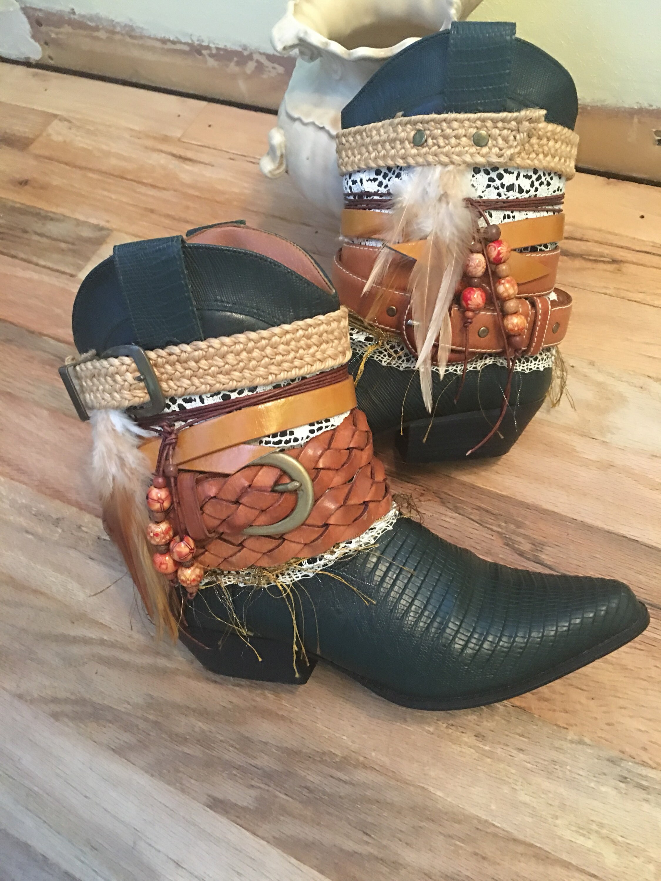upcycled cowboy boots