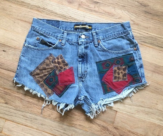 Size 9 Upcycled Patchwork Jean Shorts 