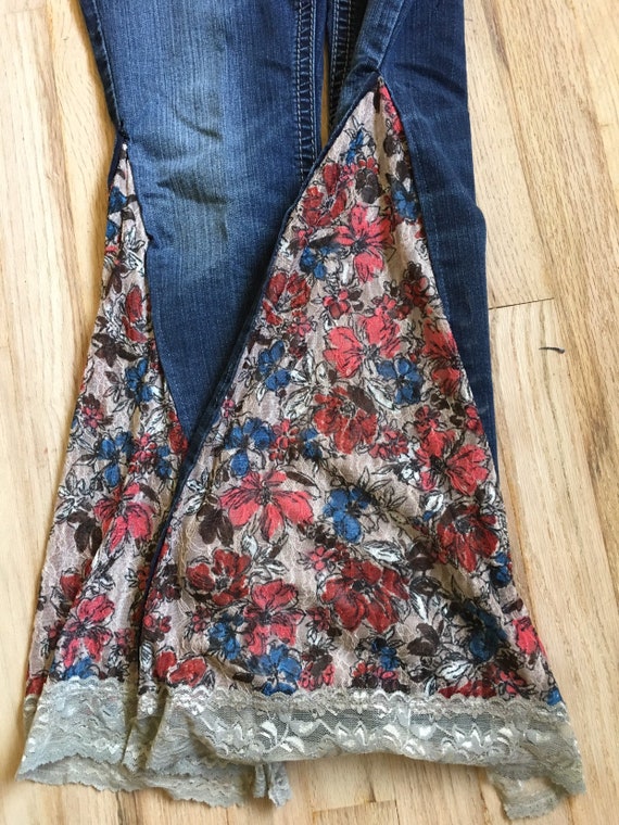 silver bell bottom jeans